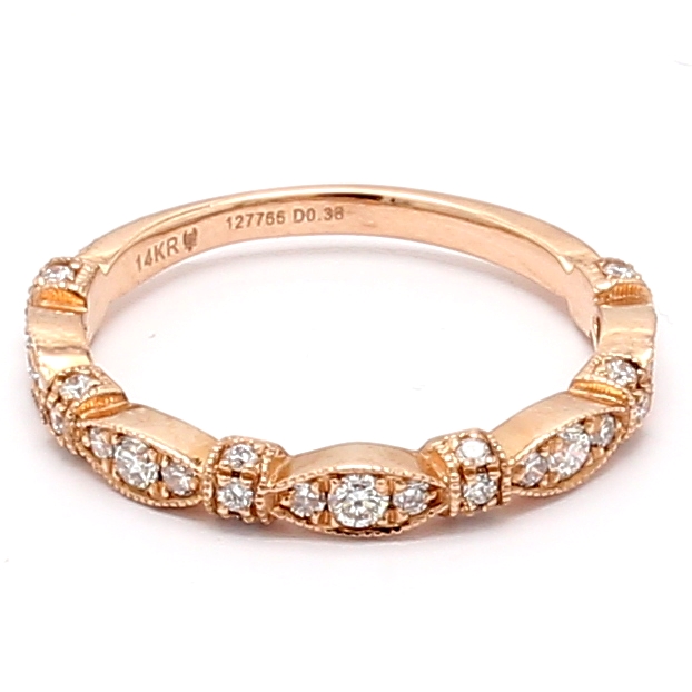 14K Rose Gold Stackable Diamond Band, 0.39 ct tw