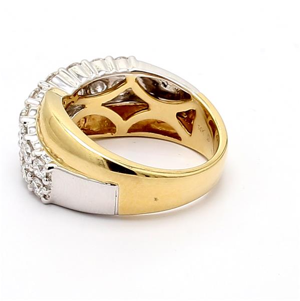 14K Two-Tone Gold Criss-Cross Diamond Ring, 1.50 ct tw
