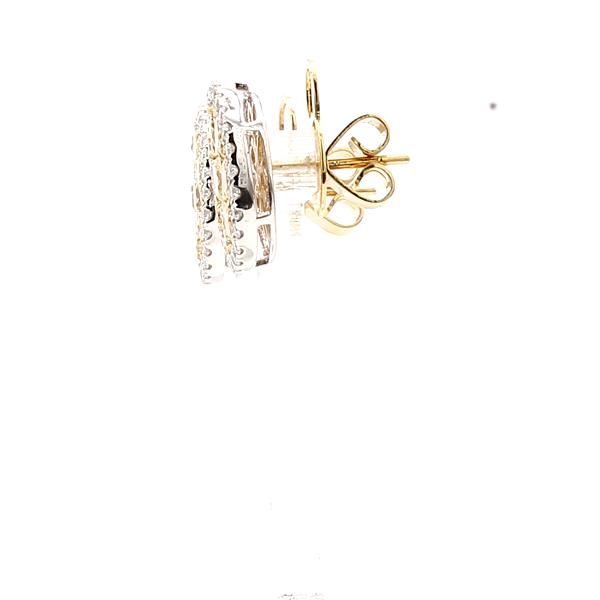 14K Two-Tone Gold Diamond Cluster Earrings, 3.34 ct tw