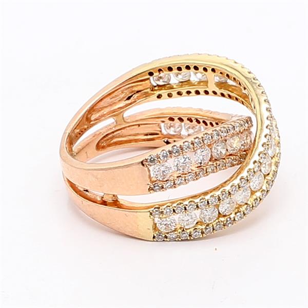 14K Two-Tone Gold Diamond Crossover Band, 2.20 ct tw