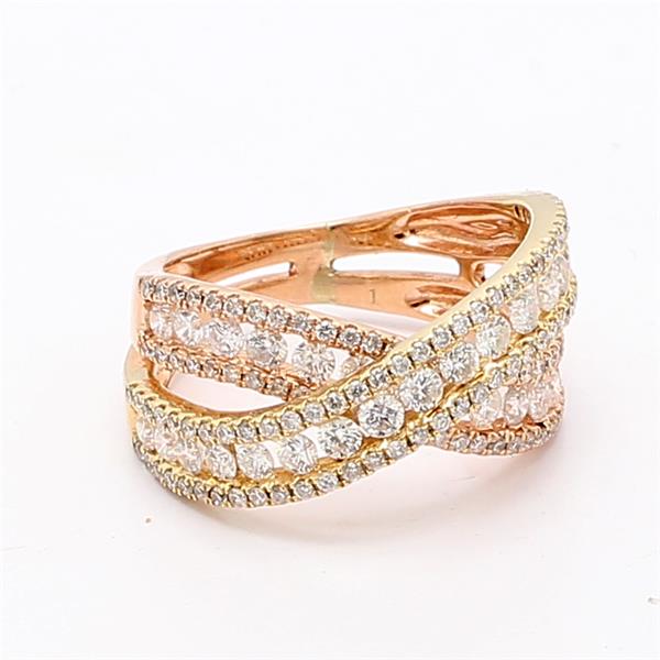 14K Two-Tone Gold Diamond Crossover Band, 2.20 ct tw