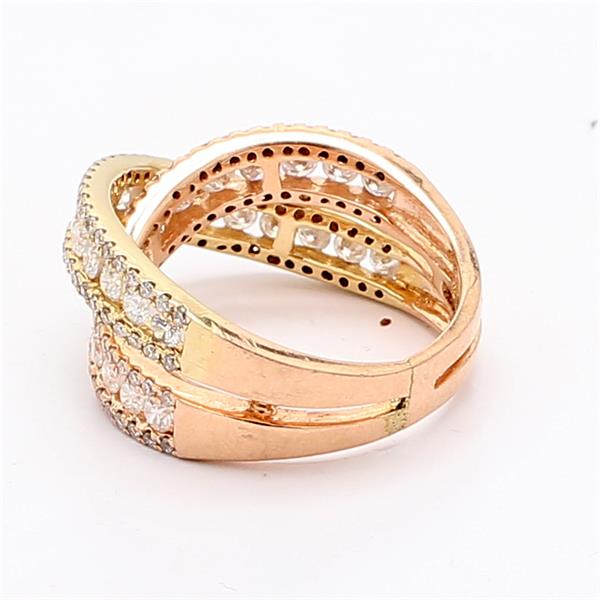 14K Two-Tone Gold Diamond Crossover Band, 2.20 ct tw