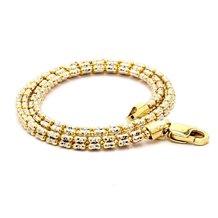 14K Two-Tone Gold Diamond-Cut Bracelet