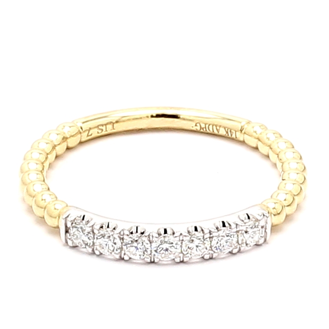 14K Two-Tone Gold Diamond Stackable Band, 0.24 ct tw