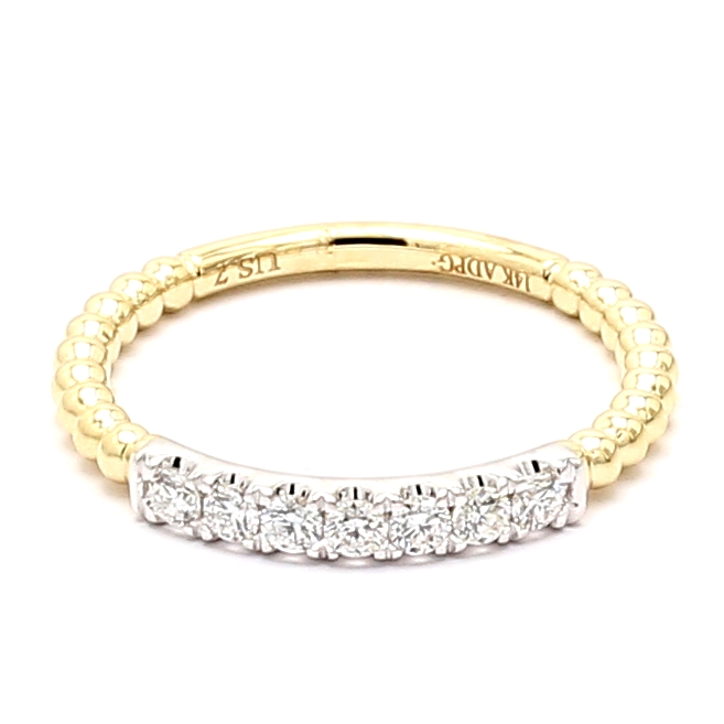14K Two-Tone Gold Diamond Stackable Band, 0.24 ct tw