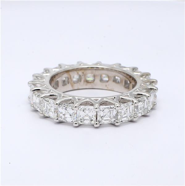 14K White Gold Asscher-Cut Diamond Eternity Band, 6.04 ct tw