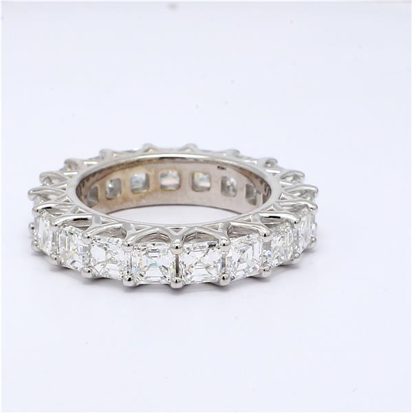 14K White Gold Asscher-Cut Diamond Eternity Band, 6.04 ct tw – view 3