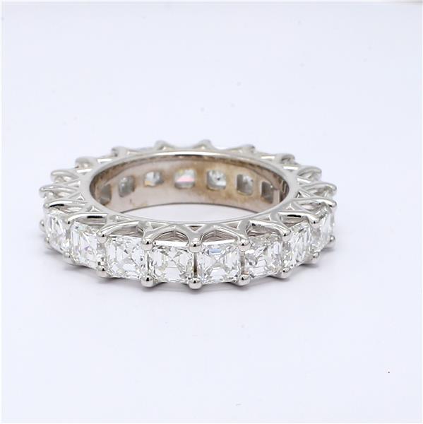 14K White Gold Asscher-Cut Diamond Eternity Band, 6.04 ct tw – view 4