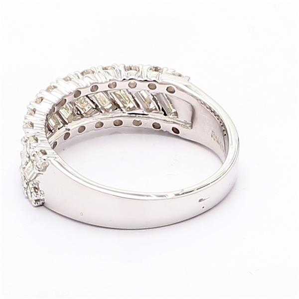 14K White Gold Baguette and Round Diamond Band, 1.40 ct tw – view 2