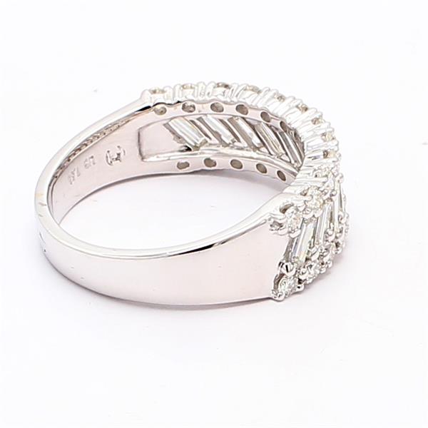 14K White Gold Baguette and Round Diamond Band, 1.40 ct tw – view 3