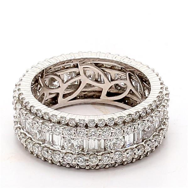 14K White Gold Baguette and Round Diamond Eternity Band, 4.50 ct tw – view 3