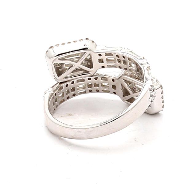 14K White Gold Baguette and Round Diamond Ring, 1.77 ct tw