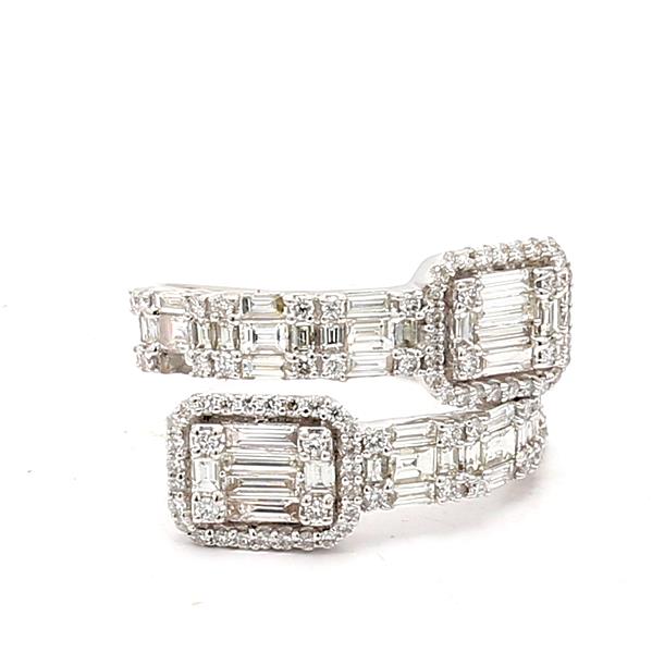 14K White Gold Baguette and Round Diamond Ring, 1.77 ct tw