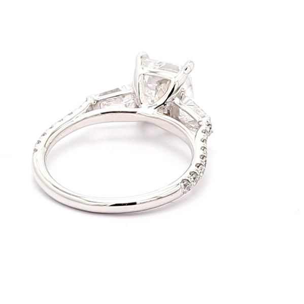 14K White Gold Baguette and Round Diamond Semi-Mount, 0.78 ct tw – view 3