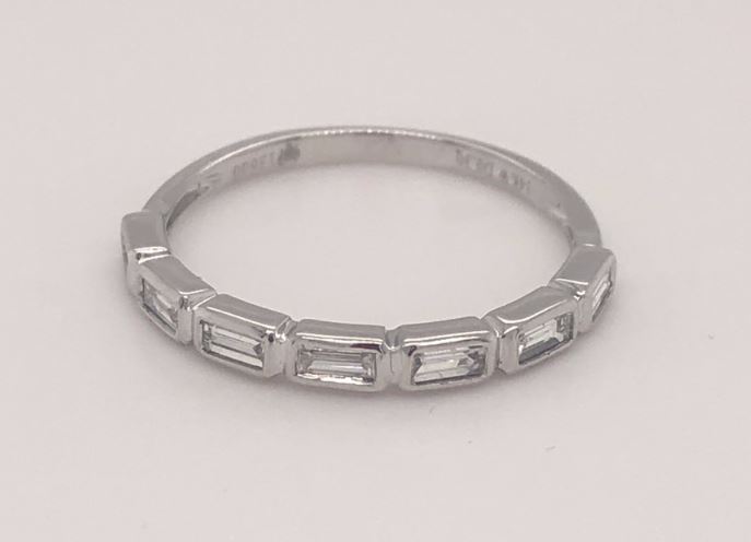14K White Gold Baguette Diamond Band, 0.29 ct tw