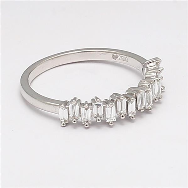14K White Gold Baguette Diamond Half-Way Band, 0.54 ct tw – view 2