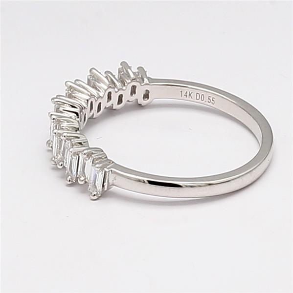 14K White Gold Baguette Diamond Half-Way Band, 0.54 ct tw – view 4