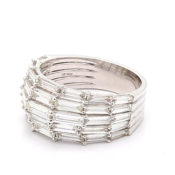 14K White Gold Baguette Diamond Half-Way Band, 2.52 ct tw – view 2