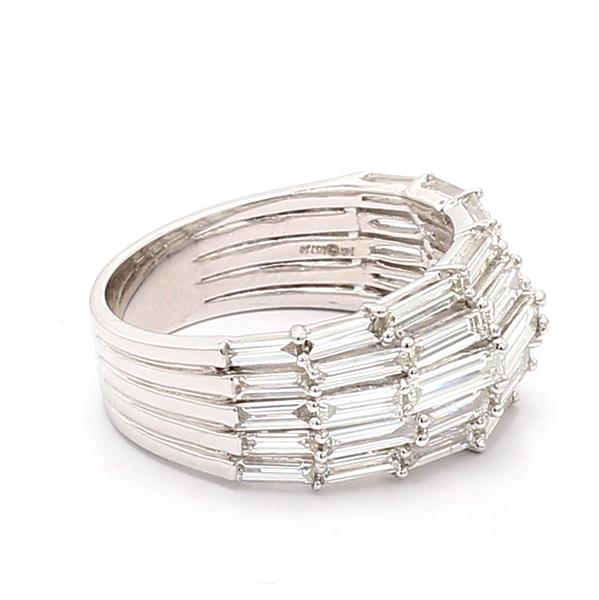 14K White Gold Baguette Diamond Half-Way Band, 2.52 ct tw – view 3