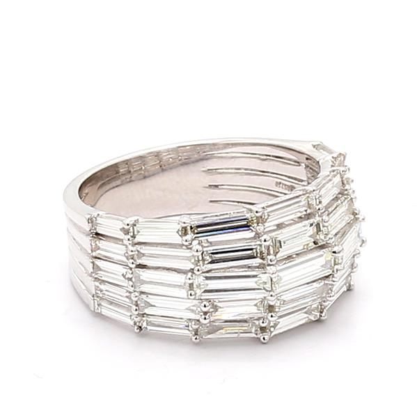 14K White Gold Baguette Diamond Half-Way Band, 2.52 ct tw – view 4