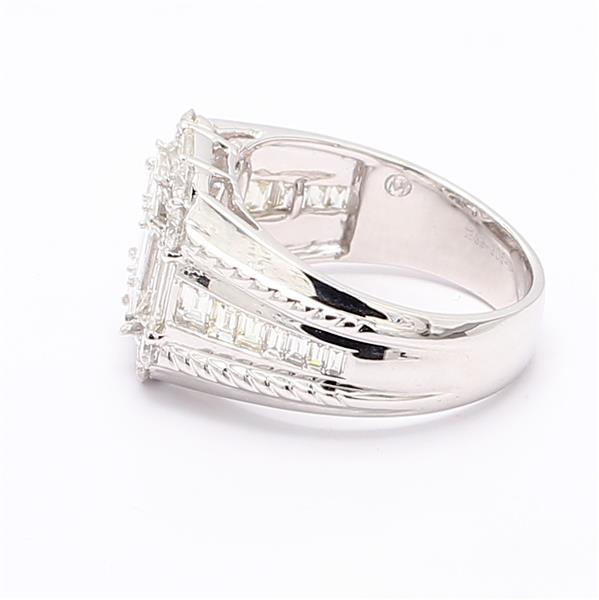 14K White Gold Baguette Diamond Ring, 1.42 ct tw