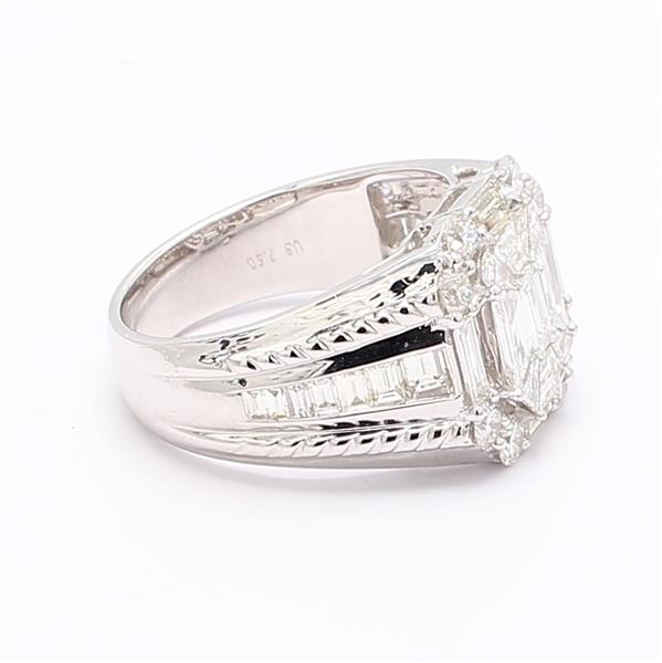 14K White Gold Baguette Diamond Ring, 1.42 ct tw