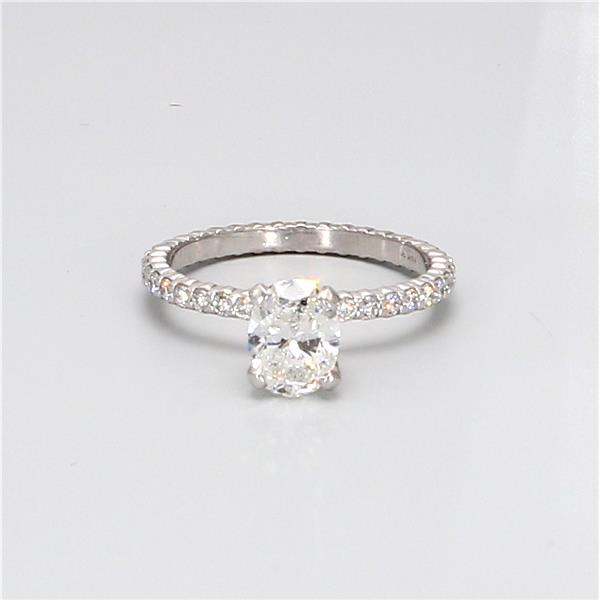 14K White Gold Bead-Set Eternity Diamond Semi-Mount, 0.38 ct tw