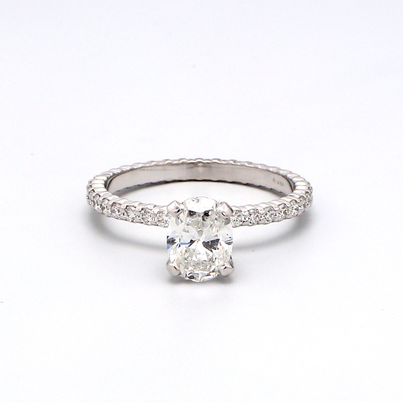 14K White Gold Bead-Set Eternity Diamond Semi-Mount, 0.38 ct tw