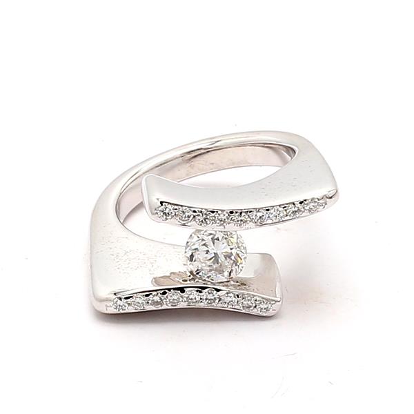 14K White Gold Bypass Diamond Semi-Mount, 0.30 ct tw
