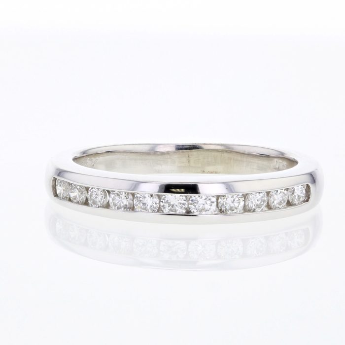 14K White Gold Channel-Set Diamond Band, 0.28 ct tw