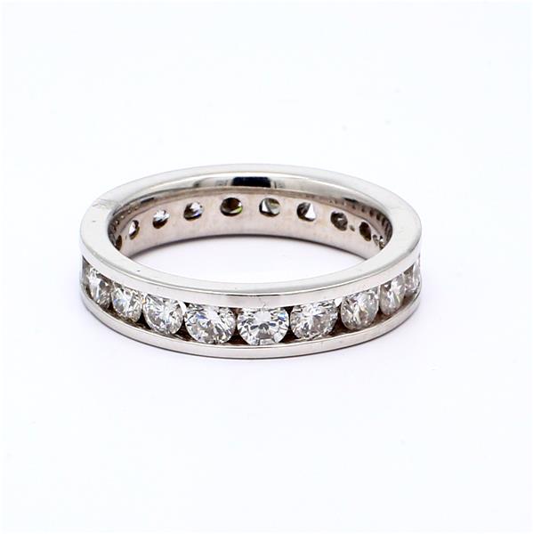 14K White Gold Channel Set Diamond Eternity Band, 2.00 ct tw