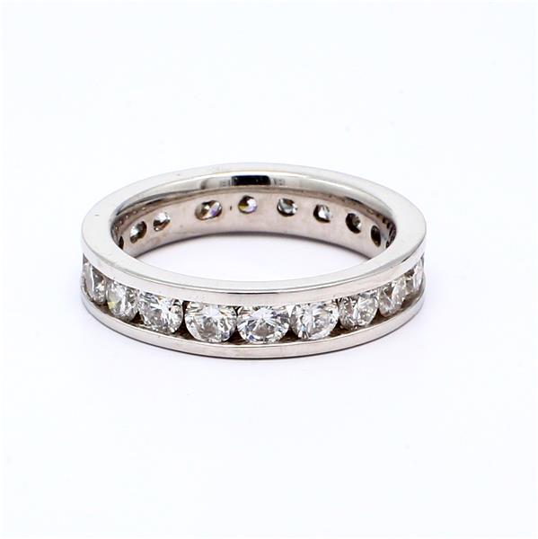 14K White Gold Channel Set Diamond Eternity Band, 2.00 ct tw