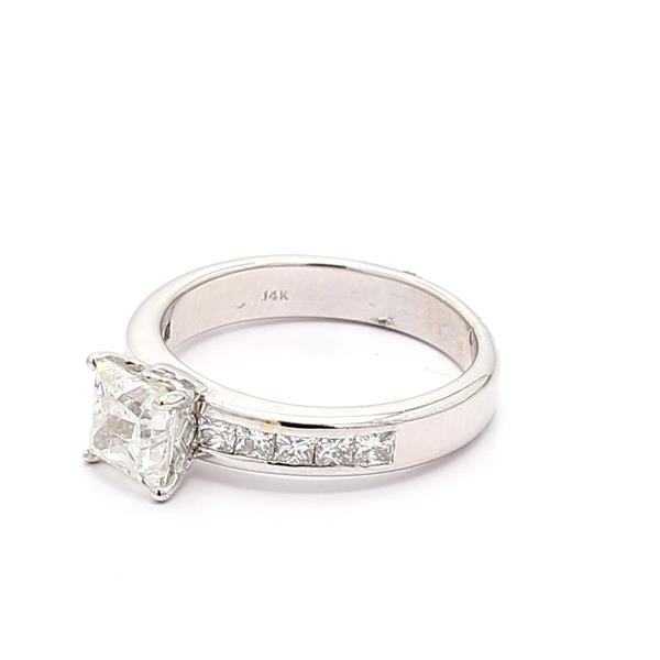 14K White Gold Channel-Set Princess Diamond Semi-Mount, 0.72 ct tw – view 2