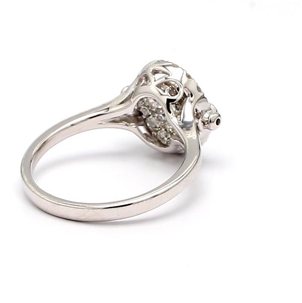 14K White Gold Convertible Brown and White Diamond Flip Ring, 0.86 ct tw
