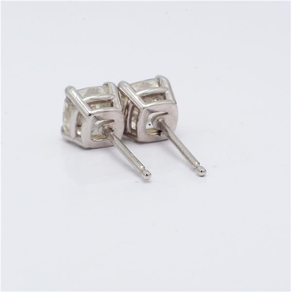 14K White Gold Cushion-Cut Diamond Stud Earrings, 1.41 ct tw – view 3