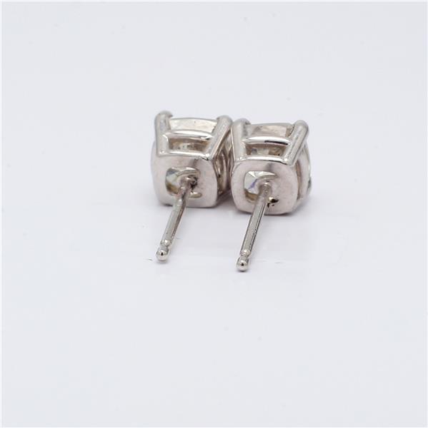 14K White Gold Cushion-Cut Diamond Stud Earrings, 1.41 ct tw – view 4
