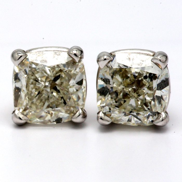 14K White Gold Cushion-Cut Diamond Stud Earrings, 1.41 ct tw