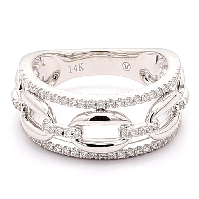 14K White Gold Diamond Band, 0.36 ct tw