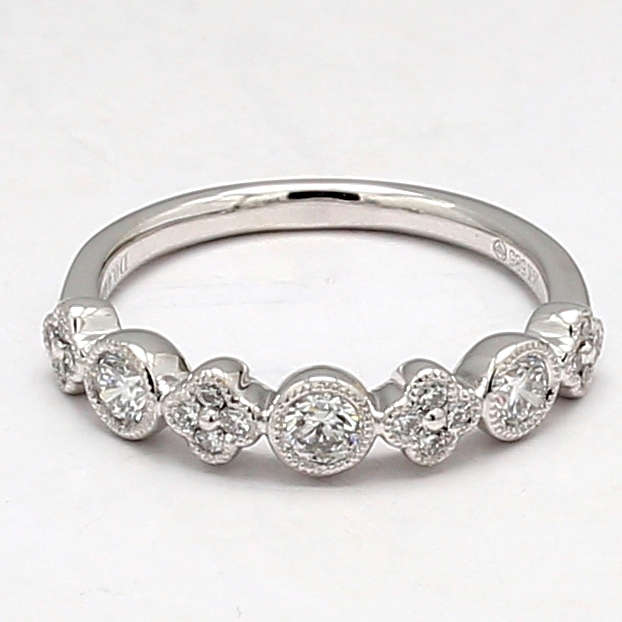 14K White Gold Diamond Band, 0.45 ct tw