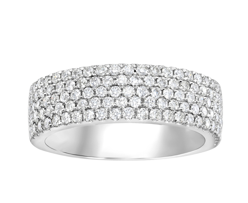 14K White Gold Diamond Band, 0.92 ct tw