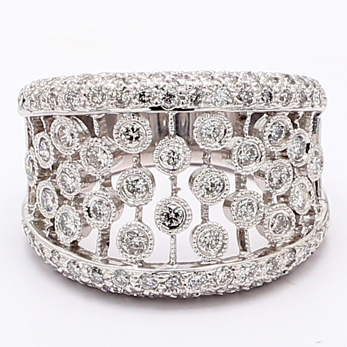 14K White Gold Diamond Band, 2.00 ct tw