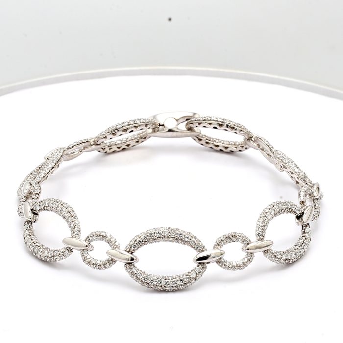 14K White Gold Diamond Bracelet, 3.00 ct tw