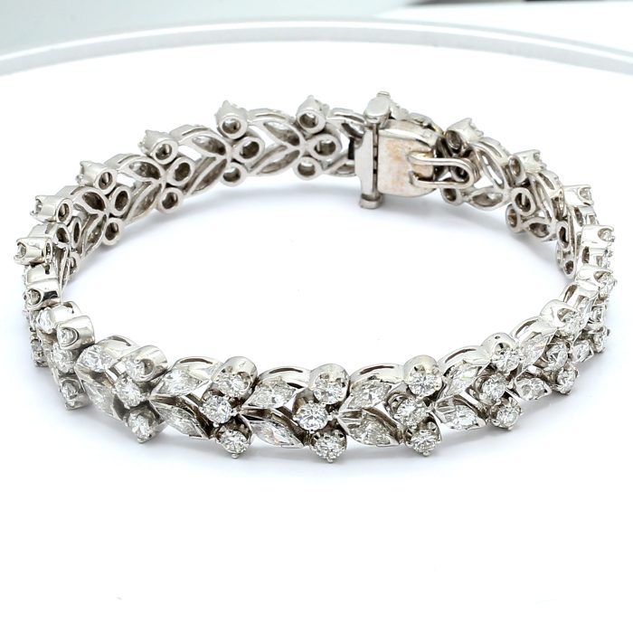 14K White Gold Diamond Bracelet, 8.00 ct tw