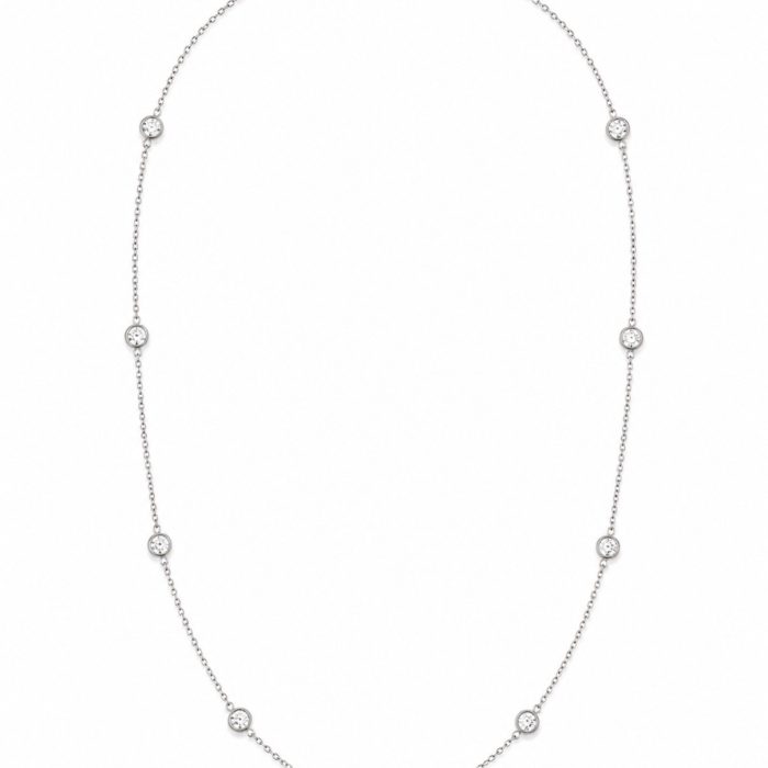 14K White Gold Diamond by the Yard Necklace, 0.51 ct tw