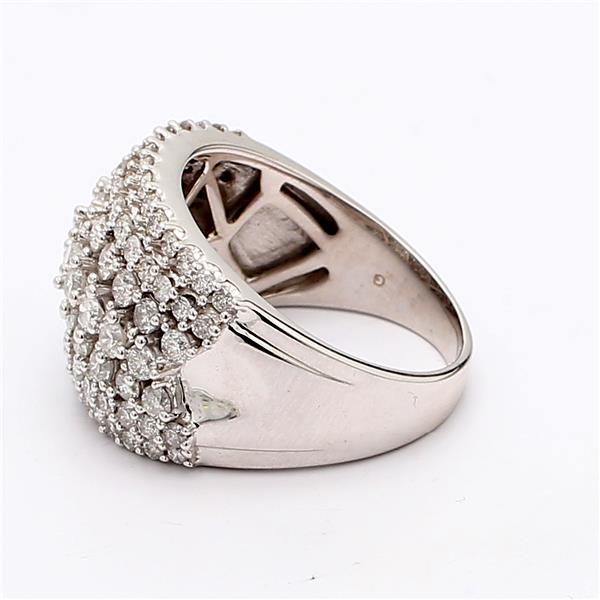 14K White Gold Diamond Cluster Band, 4.00 ct tw