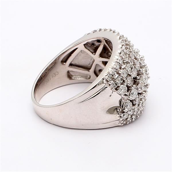 14K White Gold Diamond Cluster Band, 4.00 ct tw