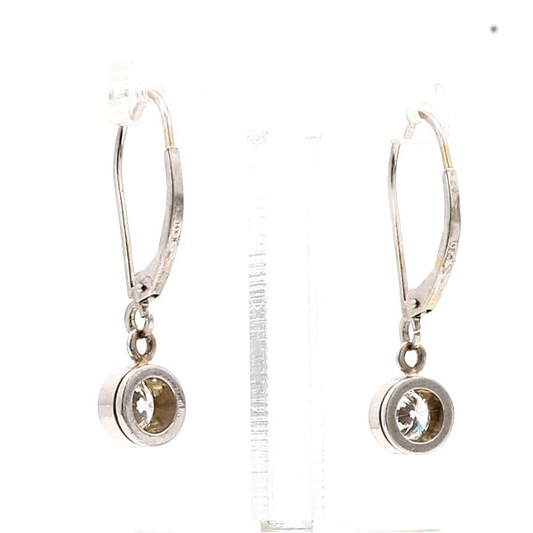 14K White Gold Diamond Drop Earrings, 1.02 ct tw