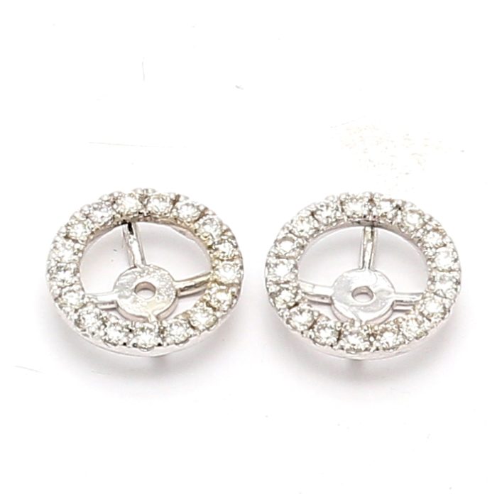 14K White Gold Diamond Earring Jackets, 0.64 ct tw