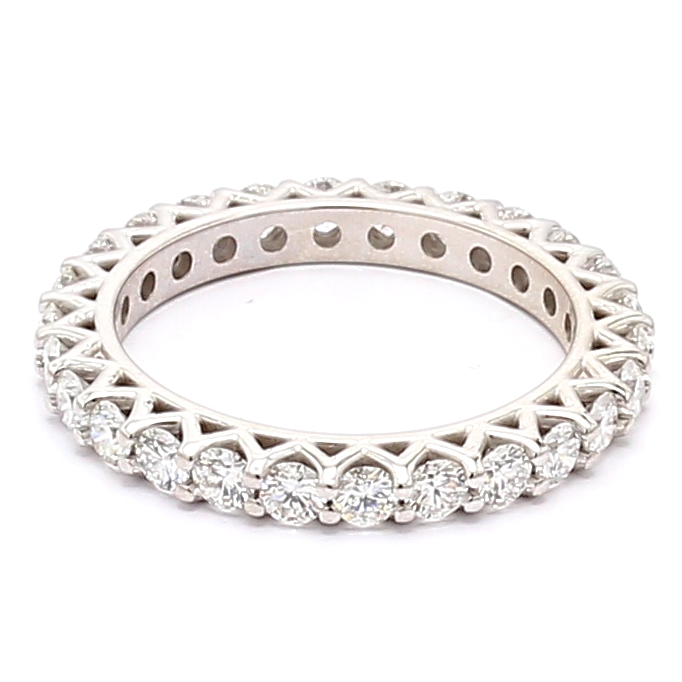 14K White Gold Diamond Eternity Band, 1.45 ct tw