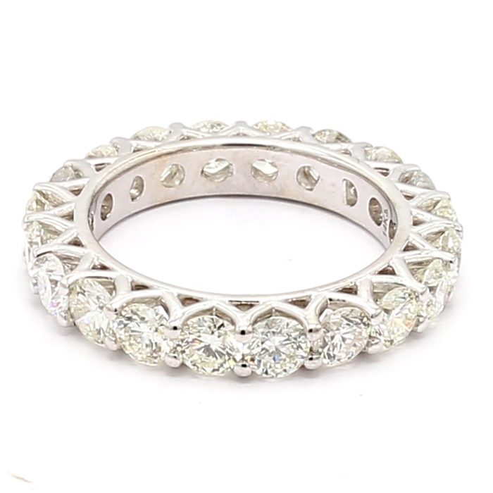 14K White Gold Diamond Eternity Band, 3.71 ct tw